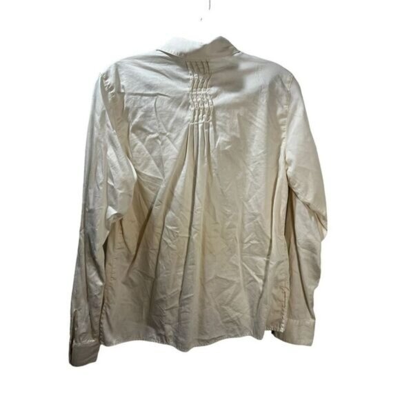 NEW Women's Collar Pintuck-Bib Button Blouse Medium - Picture 3 of 5